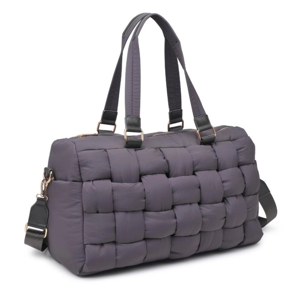 #62184 MOST FABULOUS CHIC BOHO GETAWAY WOVEN NYLON DUFFLE BAG - Picture 7 of 8